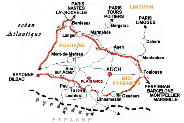 Carte Acces A Plaisance Du Gers